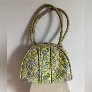 Vera Bradley Kiss Lock Eloise Yellow Quilted Purse Many Compartments *Read
